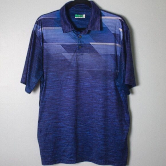 Ben Hogan Performance Golf Polo Shirt Men's XL Blue Geometric Abstract Print - Picture 1 of 7